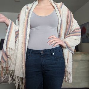Hooded poncho shawl